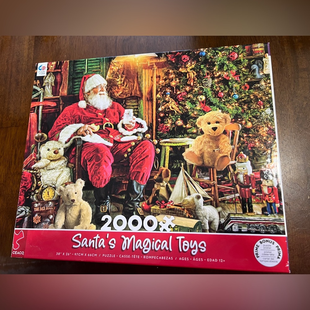 “Santa’s Magical Toys” 2000 Piece Ceaco Puzzle New